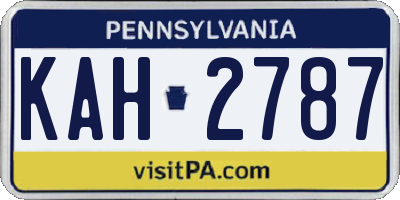 PA license plate KAH2787