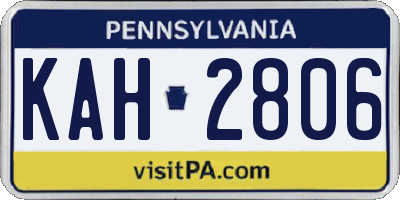 PA license plate KAH2806