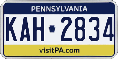 PA license plate KAH2834
