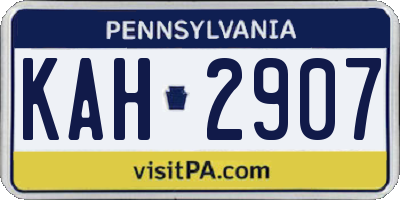 PA license plate KAH2907