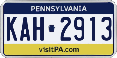 PA license plate KAH2913