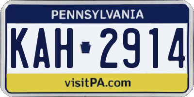 PA license plate KAH2914