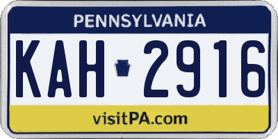 PA license plate KAH2916