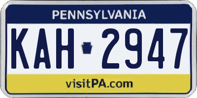 PA license plate KAH2947