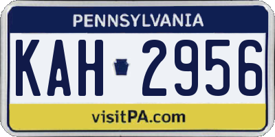PA license plate KAH2956