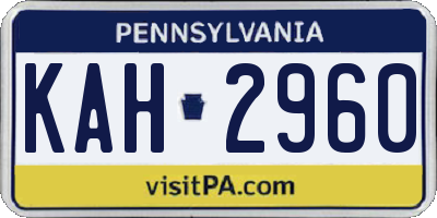 PA license plate KAH2960