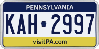 PA license plate KAH2997