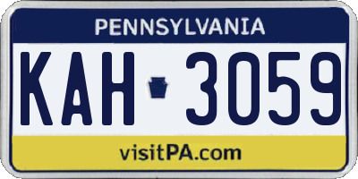 PA license plate KAH3059