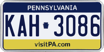 PA license plate KAH3086