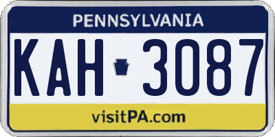PA license plate KAH3087