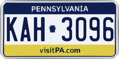 PA license plate KAH3096