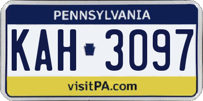 PA license plate KAH3097