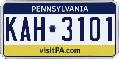 PA license plate KAH3101