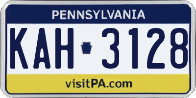 PA license plate KAH3128
