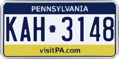 PA license plate KAH3148