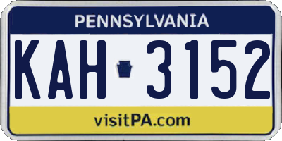 PA license plate KAH3152