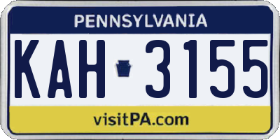 PA license plate KAH3155