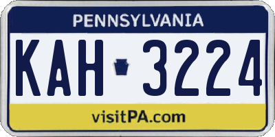 PA license plate KAH3224