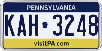 PA license plate KAH3248