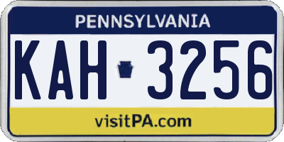 PA license plate KAH3256