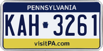 PA license plate KAH3261