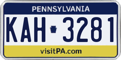 PA license plate KAH3281