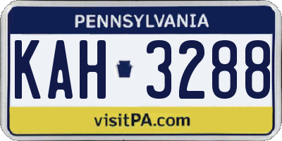 PA license plate KAH3288