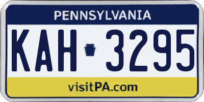 PA license plate KAH3295