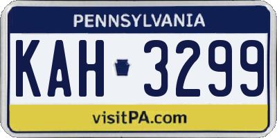PA license plate KAH3299