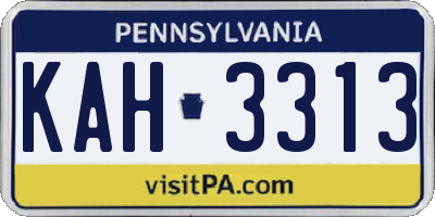 PA license plate KAH3313