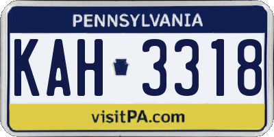 PA license plate KAH3318