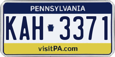 PA license plate KAH3371