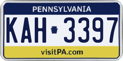 PA license plate KAH3397