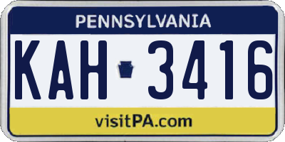 PA license plate KAH3416