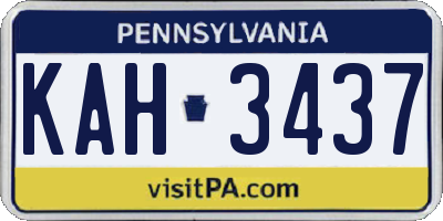 PA license plate KAH3437
