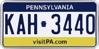 PA license plate KAH3440