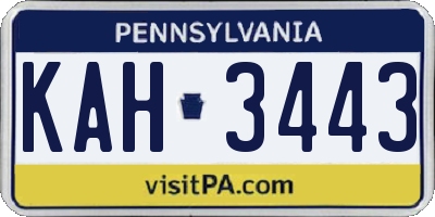 PA license plate KAH3443