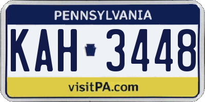 PA license plate KAH3448