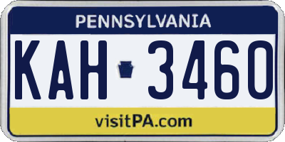 PA license plate KAH3460