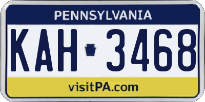 PA license plate KAH3468