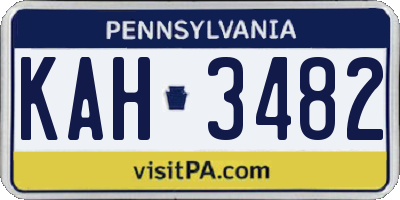 PA license plate KAH3482