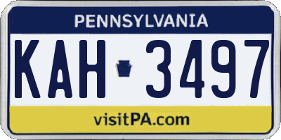 PA license plate KAH3497