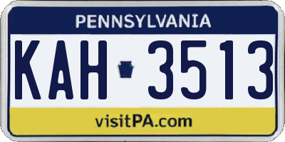 PA license plate KAH3513