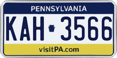 PA license plate KAH3566