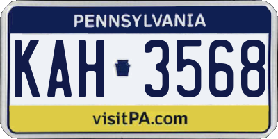 PA license plate KAH3568