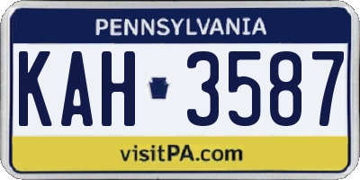 PA license plate KAH3587