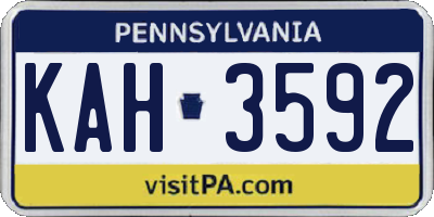 PA license plate KAH3592