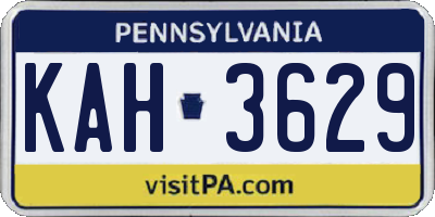 PA license plate KAH3629