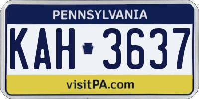 PA license plate KAH3637