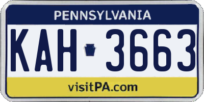 PA license plate KAH3663